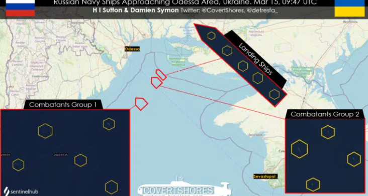  trei grupuri de nave inamice se apropiau de Odessa , au aflat jurnaliștii/foto navalnews.com 