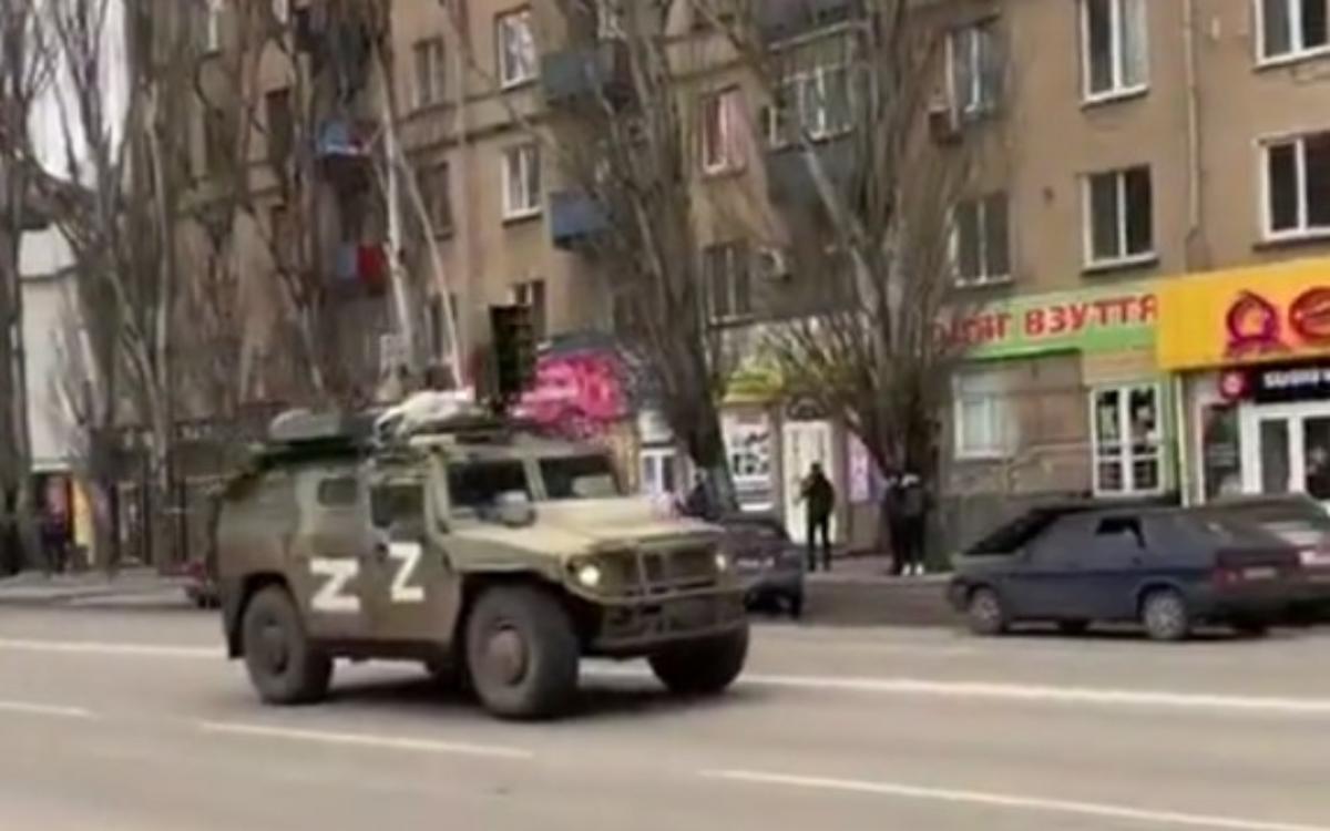  în Mariupol, ocupanții au impus interzicerea mitingurilor/Screenshot t.me 