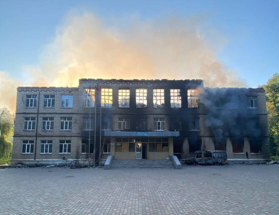  invadatorii au distrus o școală din Avdiivka/foto t.me/pavlokyrylenko_donoda 